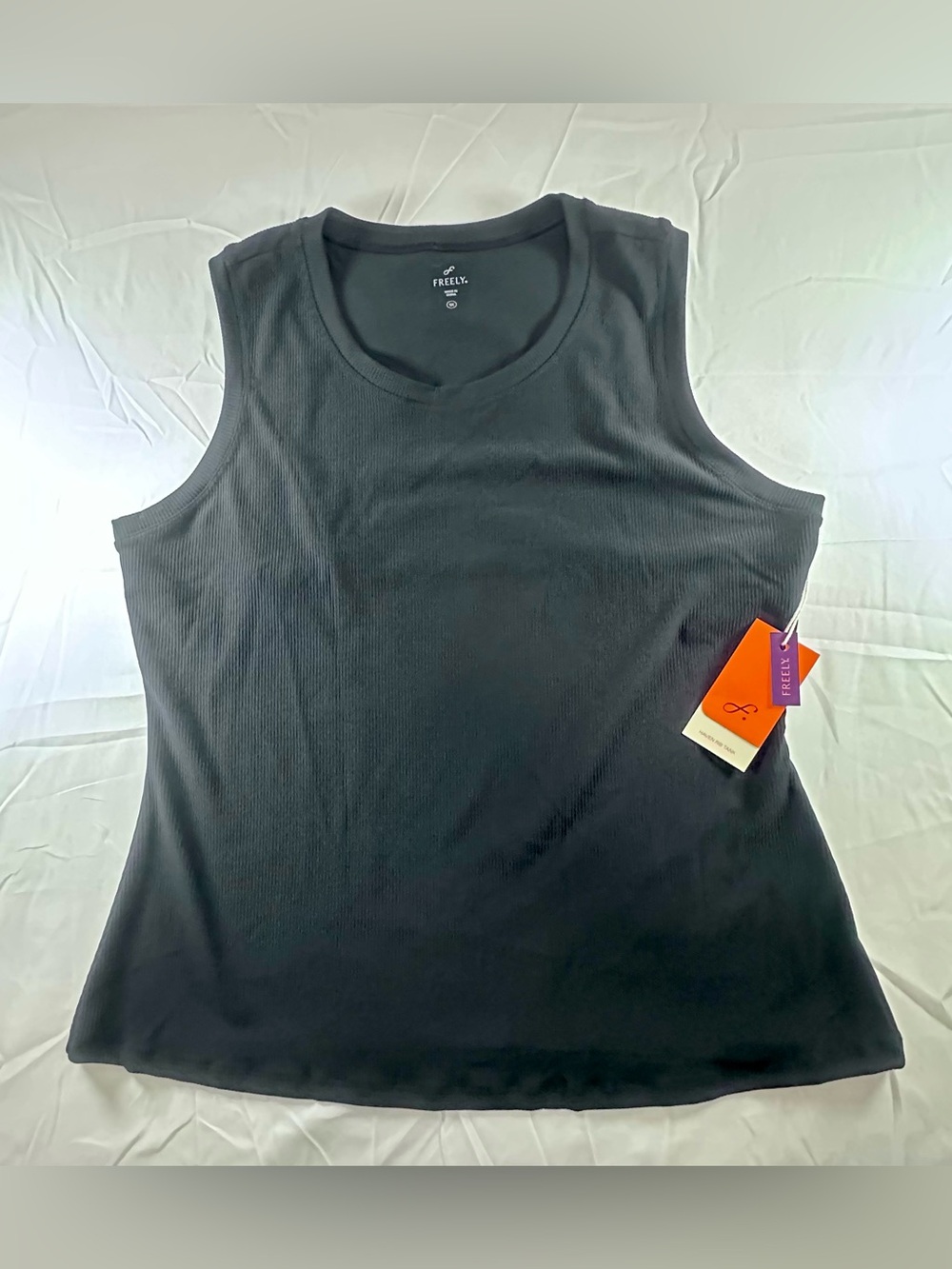 Freely Black Ribbed Sleeveless Tank Top